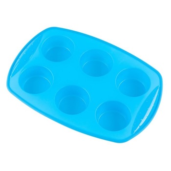 Forma din silicon pentru briose KingHoff KH-4646-BL, 6 cupe Forma din silicon pentru briose KingHoff KH-4646-BL, 6 cupe