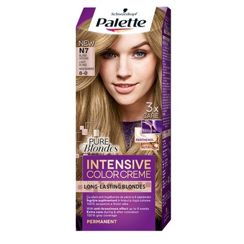Vopsea de par permanenta Palette Intensive Color Cream N7 Blond Deschis, 110 ml Vopsea de par permanenta Palette Intensive Color Cream N7 Blond Deschis, 110 ml