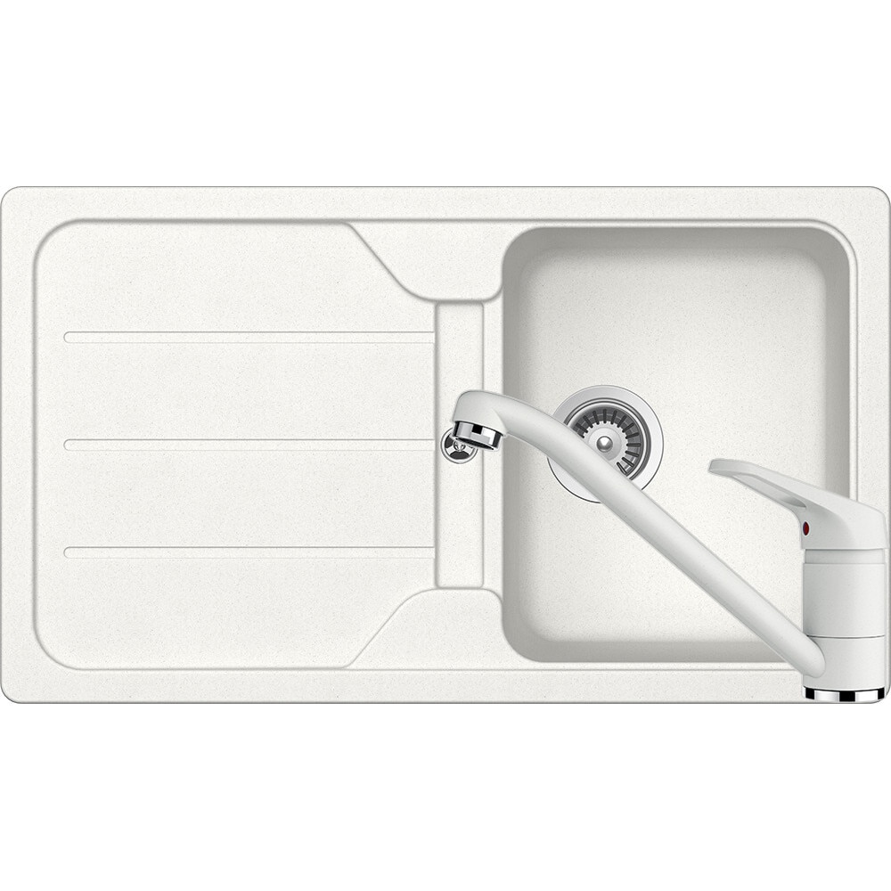 Kit chiuveta Schock Formhaus D-100 860 x 500 mm si baterie Schock Cosmo Alpina Cristalite