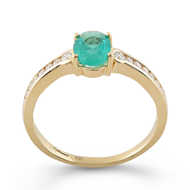 Inel Deruvo Aur 18k Diamante, Smarald, 53 R8009E-Y