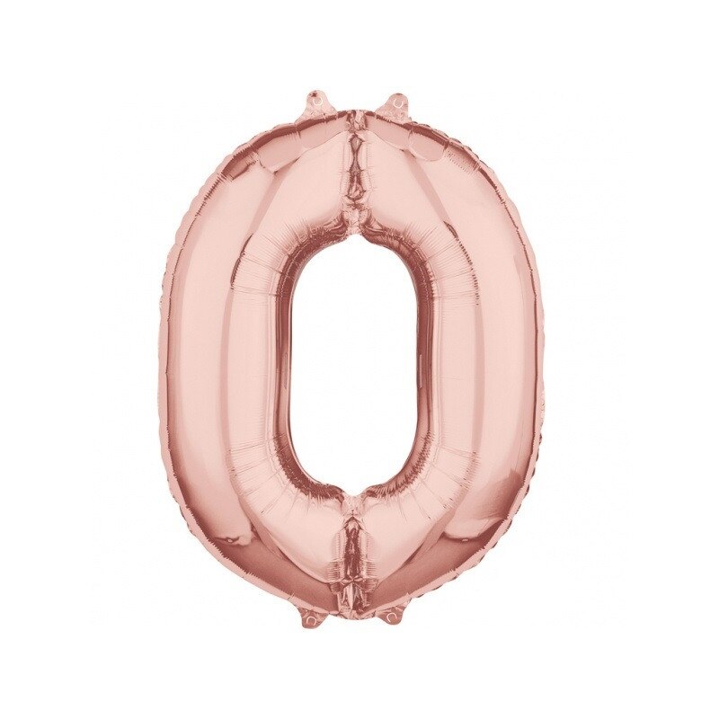 Balon Folie Cifra 0 Rose/Gold - 50 x 66cm, Anagram 36593