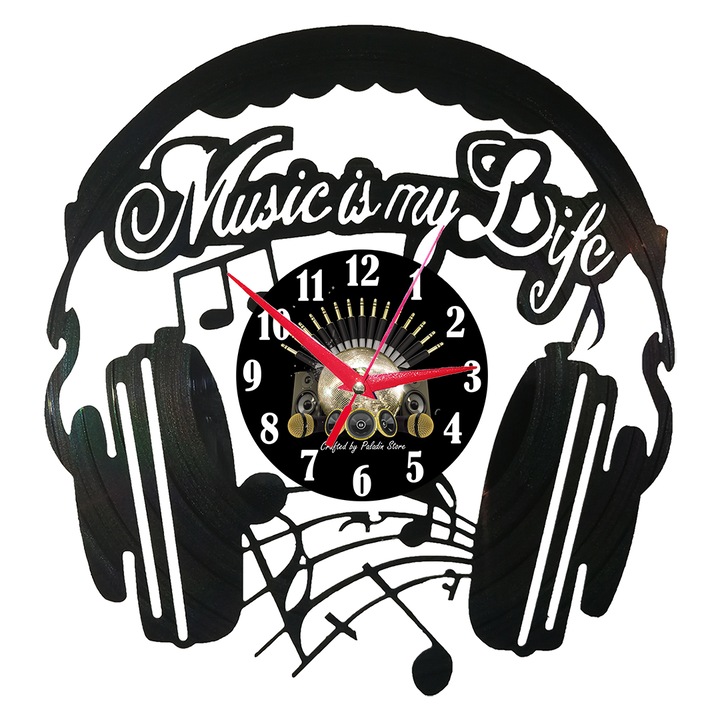 Ceas de perete disc vinil - MUSIC IS MY LIFE
