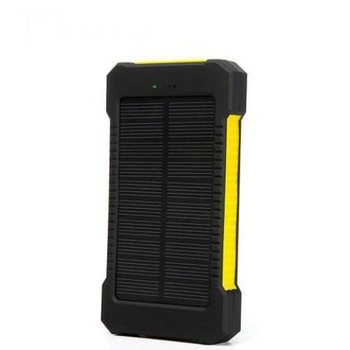 Acumulator Extern 10000 mAh, cu Panou Solar, 2 USB, Lanterna LED cu Mod SOS, Negru-Galben Acumulator Extern 10000 mAh, cu Panou Solar, 2 USB, Lanterna LED cu Mod SOS, Negru-Galben