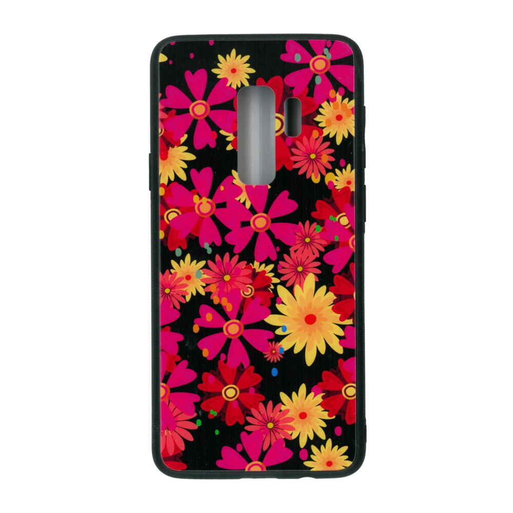 Husa de protectie cu spate de sticla EuroCELL pentru Samsung Galaxy S9 Plus , print floral multicolor