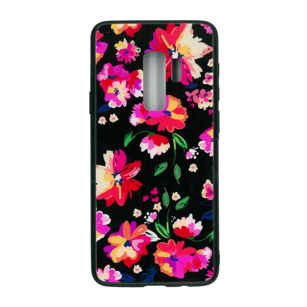 Husa de protectie cu spate de sticla EuroCELL pentru Samsung Galaxy S9 Plus , print floral multicolor