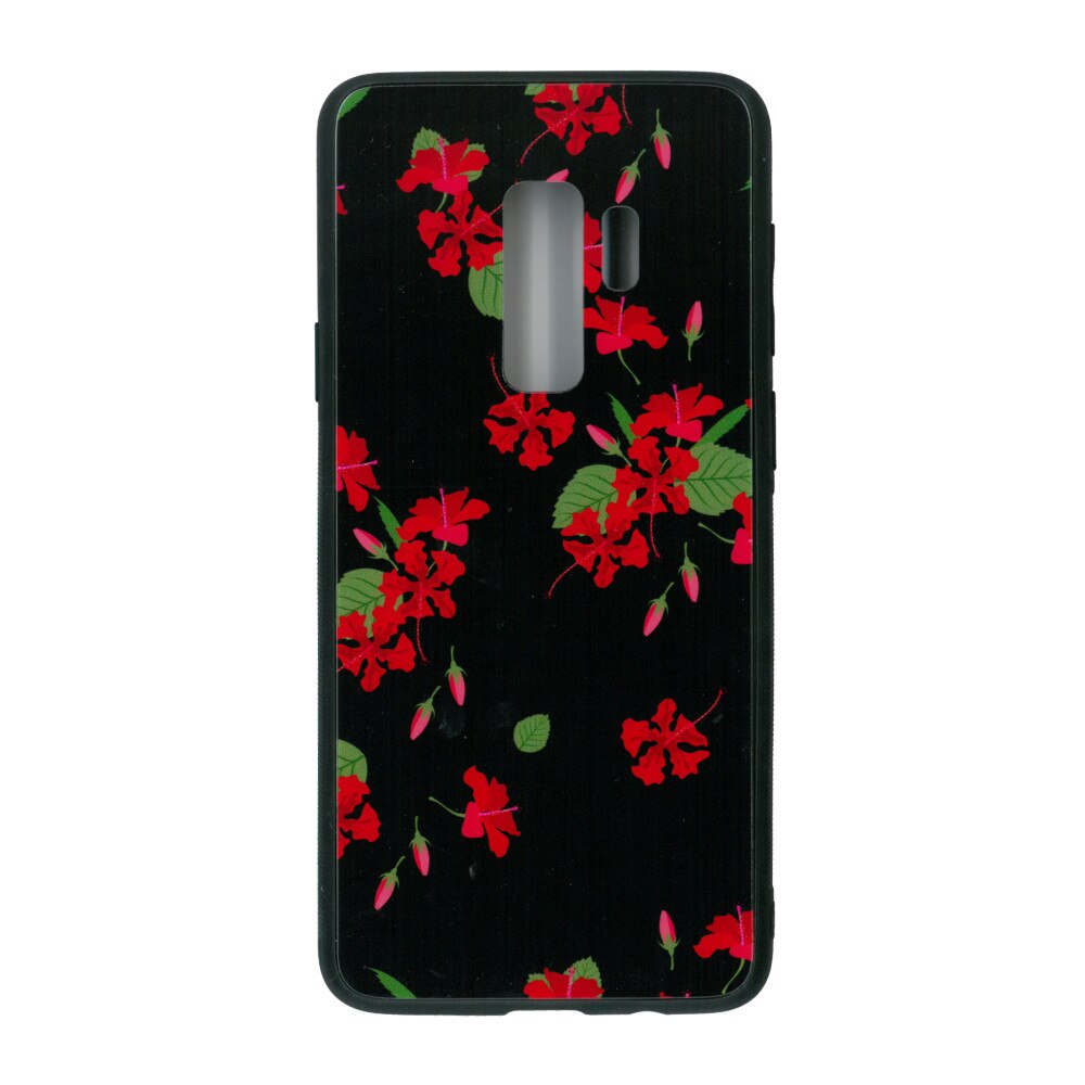 Husa de protectie cu spate de sticla EuroCELL pentru Samsung Galaxy S9 Plus , print floral multicolor