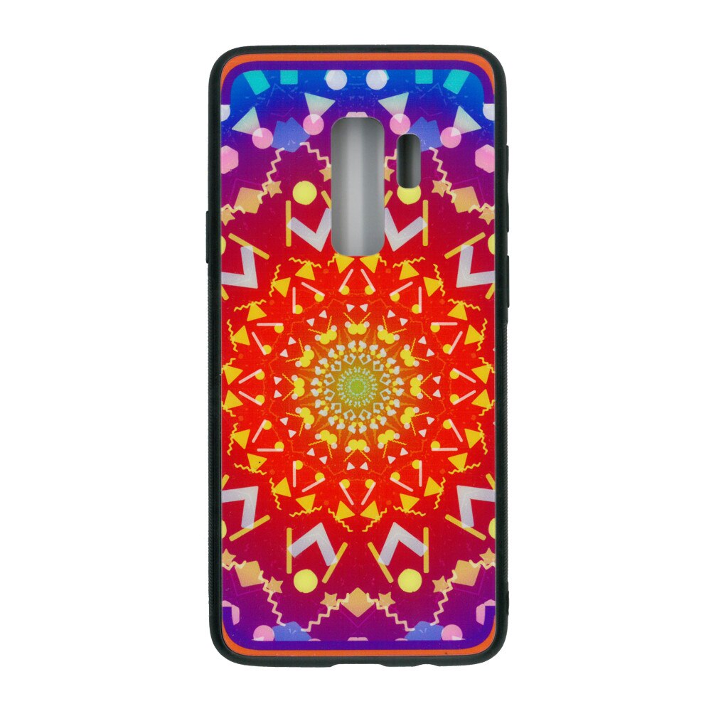 Husa de protectie cu spate de sticla EuroCELL pentru Samsung Galaxy S9 Plus , print abstract multicolor