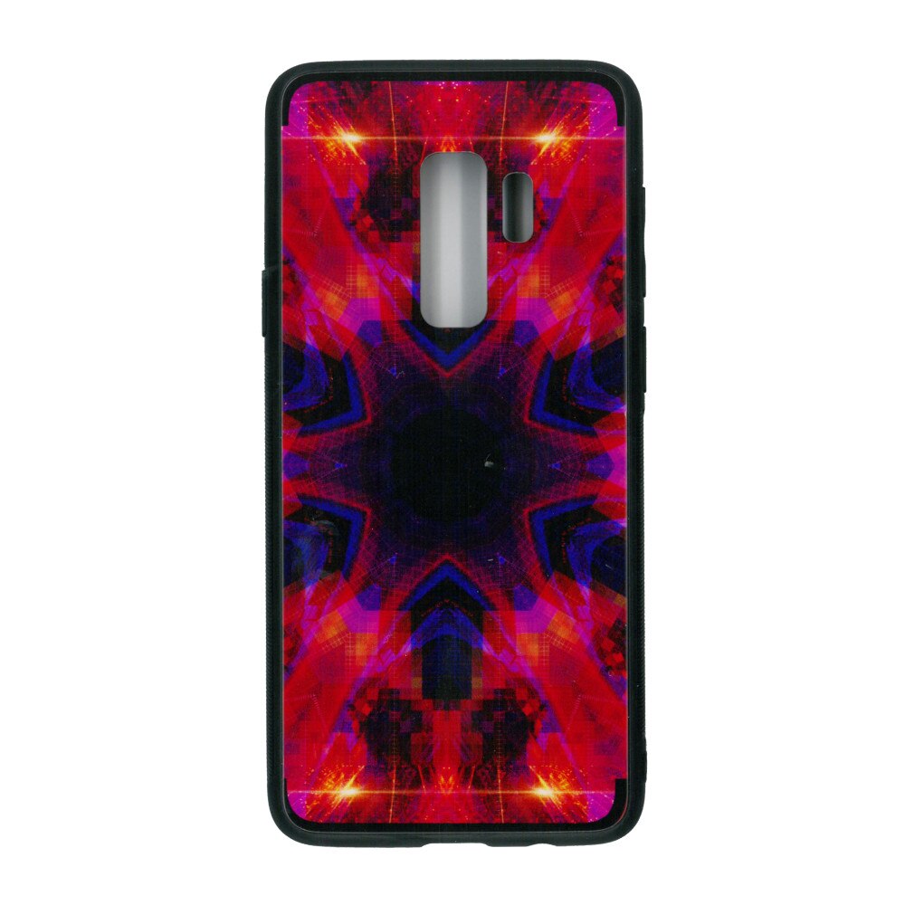 Husa de protectie cu spate de sticla EuroCELL pentru Samsung Galaxy S9 Plus , print abstract multicolor