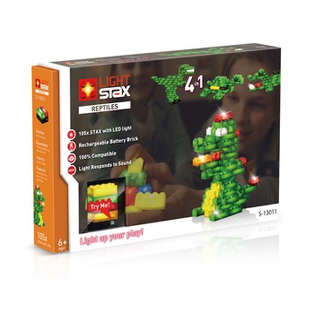 Set constructie Reptiles, 105 piese, Light Stax Set constructie Reptiles, 105 piese, Light Stax
