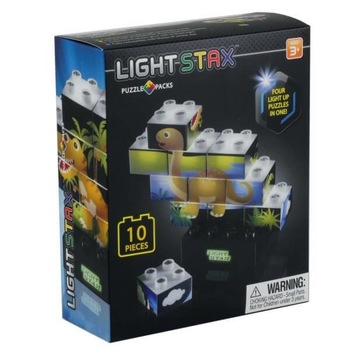Set constructie Puzzel Dinosaur, 10 piese, Light Stax Set constructie Puzzel Dinosaur, 10 piese, Light Stax