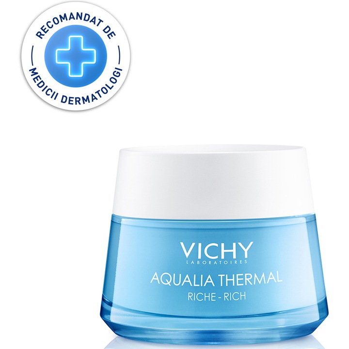 Crema de fata hidratanta Vichy AQUALIA THERMAL pentru ten uscat si foarte uscat, 50 ml