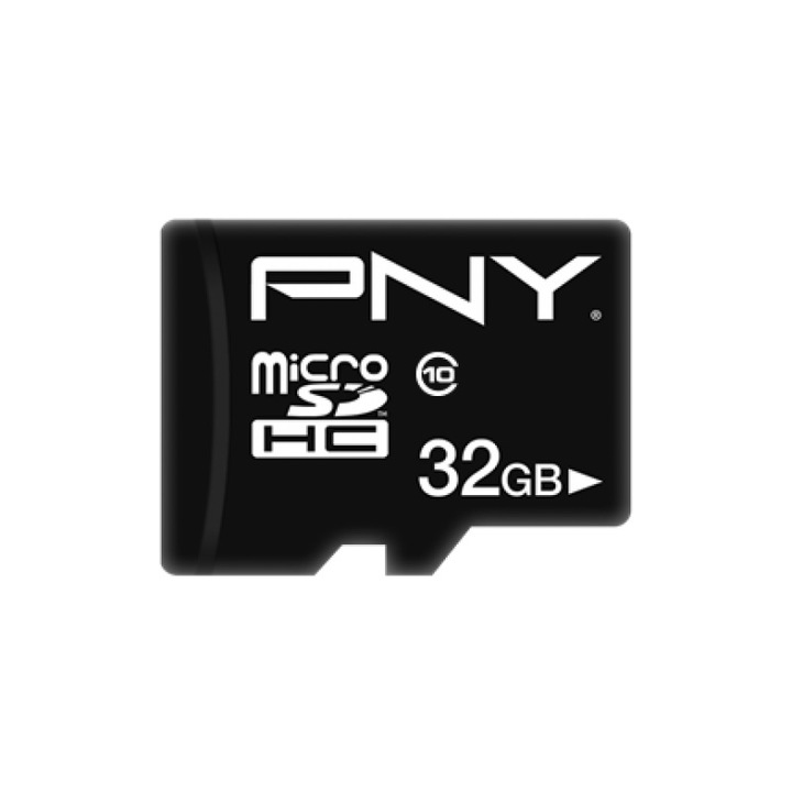 PNY Performance Plus MicroSD-Kártya, 32 GB 10-es osztályú memóriakártya, UHS-I, vízálló, ütésálló, hőmérsékletálló + SD adapter