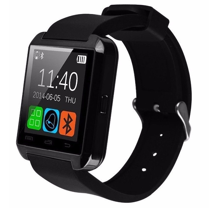 Часовник Smartwatch iUni U8+, Bluetooth, Черен