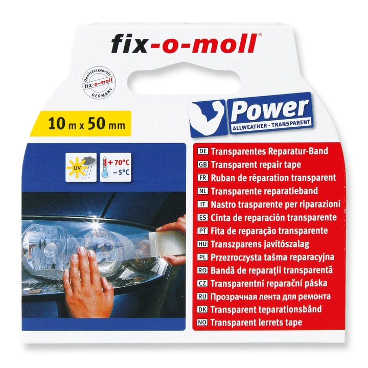 ABRABORO® FIX-O-MOLL "power" időjárásálló ragasztószalag, átlátszó