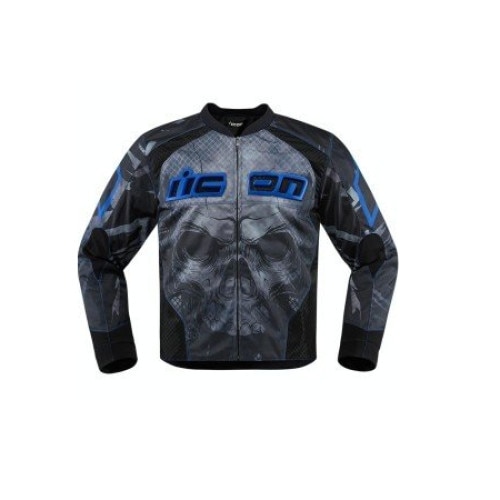 Jacheta moto Icon Overload Reaver culoare negru/albastru marime 2XL