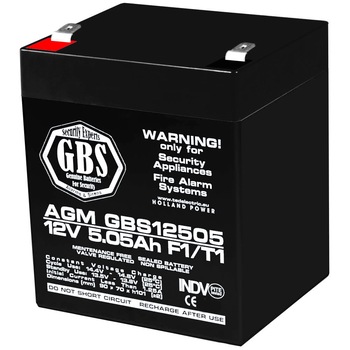 Acumulator stationar VRLA AGM 12V 5,05Ah, F1/ T1 pentru sisteme de securitate, GBS, etans, UPS, Back-up, alarma, sirena Acumulator stationar VRLA AGM 12V 5,05Ah, F1/ T1 pentru sisteme de securitate, GBS, etans, UPS, Back-up, alarma, sirena