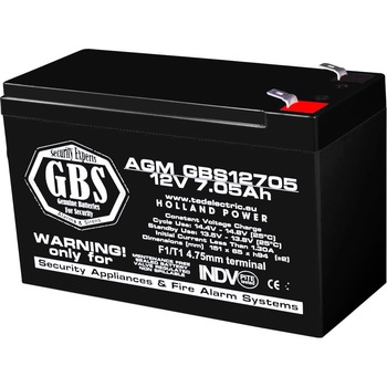 Acumulator stationar VRLA AGM 12V 7,05Ah, F1/ T1 pentru sisteme de securitate, GBS, etans, UPS, Back-up, alarma Acumulator stationar VRLA AGM 12V 7,05Ah, F1/ T1 pentru sisteme de securitate, GBS, etans, UPS, Back-up, alarma