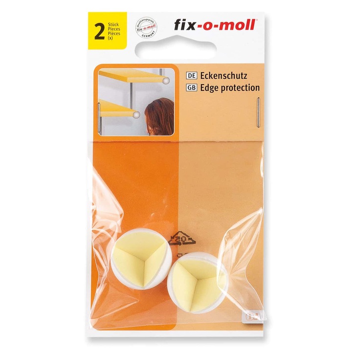 ABRABORO® FIX-O-MOLL sarokvédő, fehér, 2db