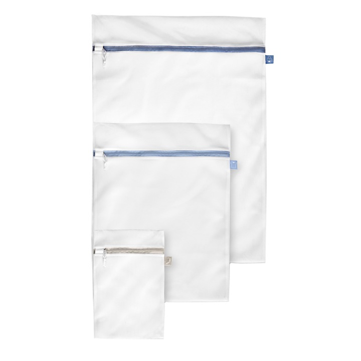 Комплект торби за пералня Rayen, 3 броя, Бял