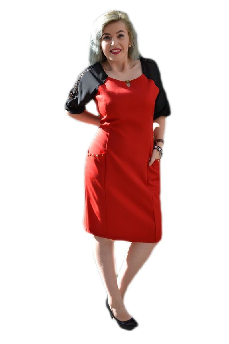 Rochie casual, D&J Exclusive, Rosu