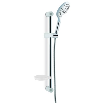 Set de dus cu para alba, bara suport furtun si sapuniera Set de dus cu para alba, bara suport furtun si sapuniera