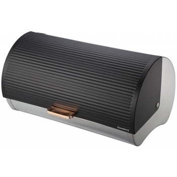 Cutie pentru paine Klausberg, lungime 39 cm, material inox, negru Cutie pentru paine Klausberg, lungime 39 cm, material inox, negru