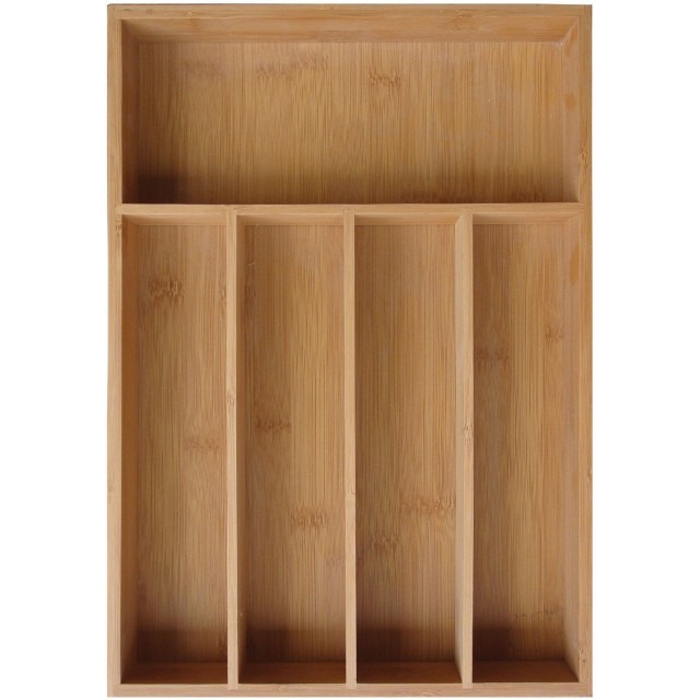 Suport pentru tacamuri Kinghoff, latime 26.5 cm, material bambus