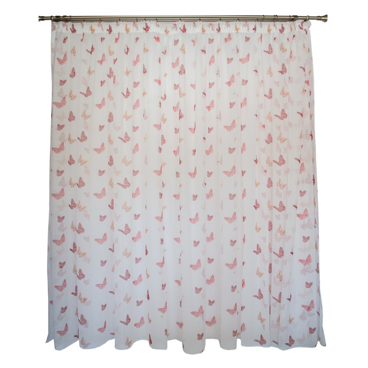 Perdea Velaria din In, cu fluturi colorati, 605x230 cm