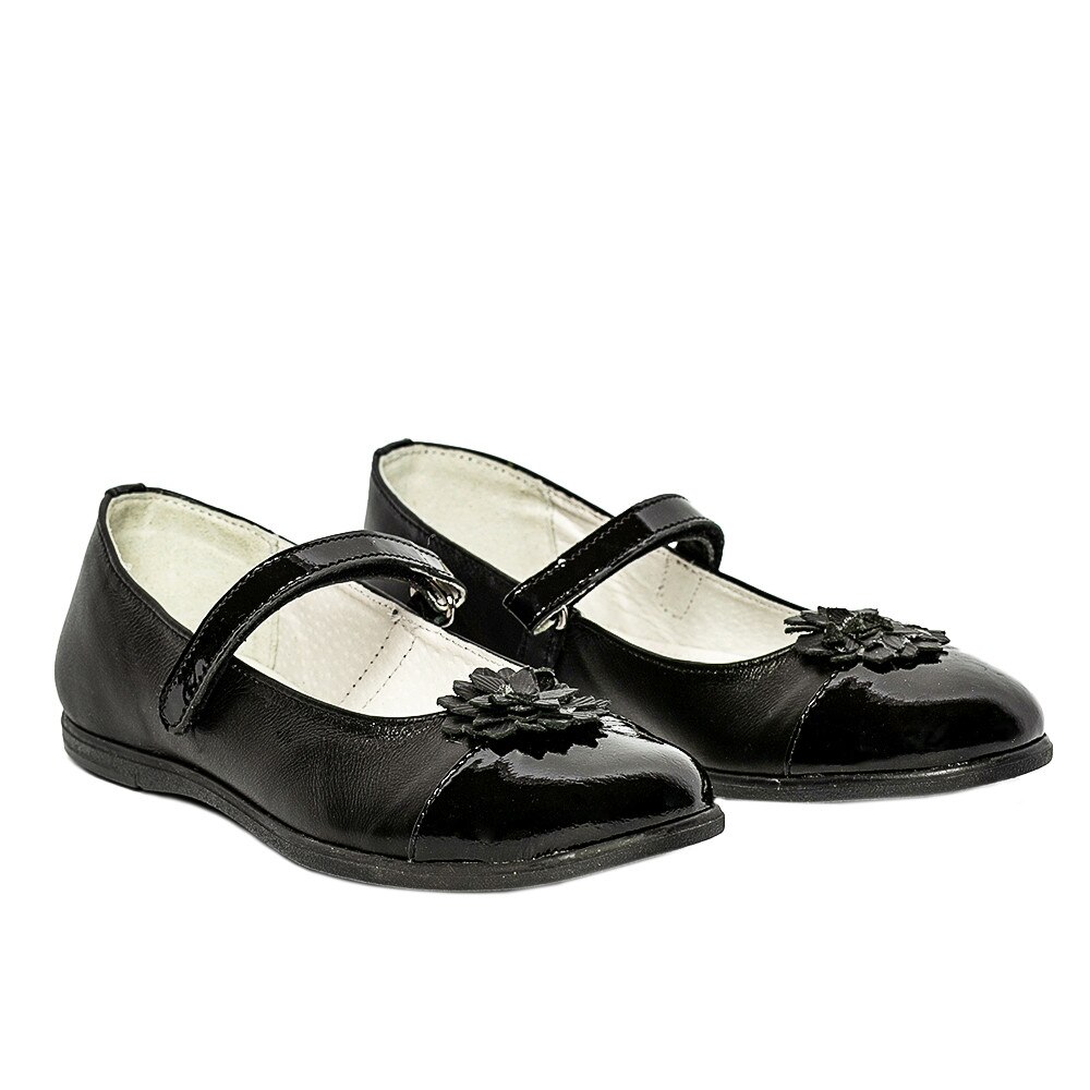 Balerini pentru scoala din piele, Clara, negru, 28