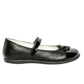 Balerini pentru scoala din piele, Clara, negru Balerini pentru scoala din piele, Clara, negru