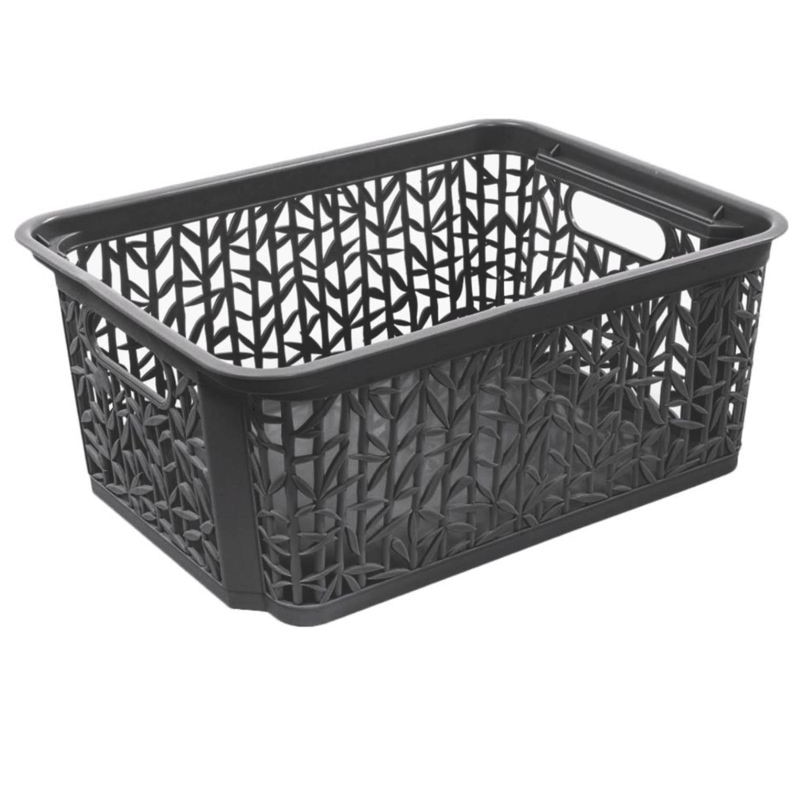 Cos de depozitare din bambus, Gri