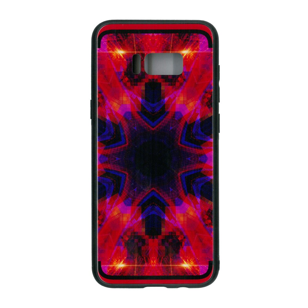 Husa de protectie cu spate de sticla EuroCELL pentru Samsung Galaxy S8 Plus, print abstract multicolor