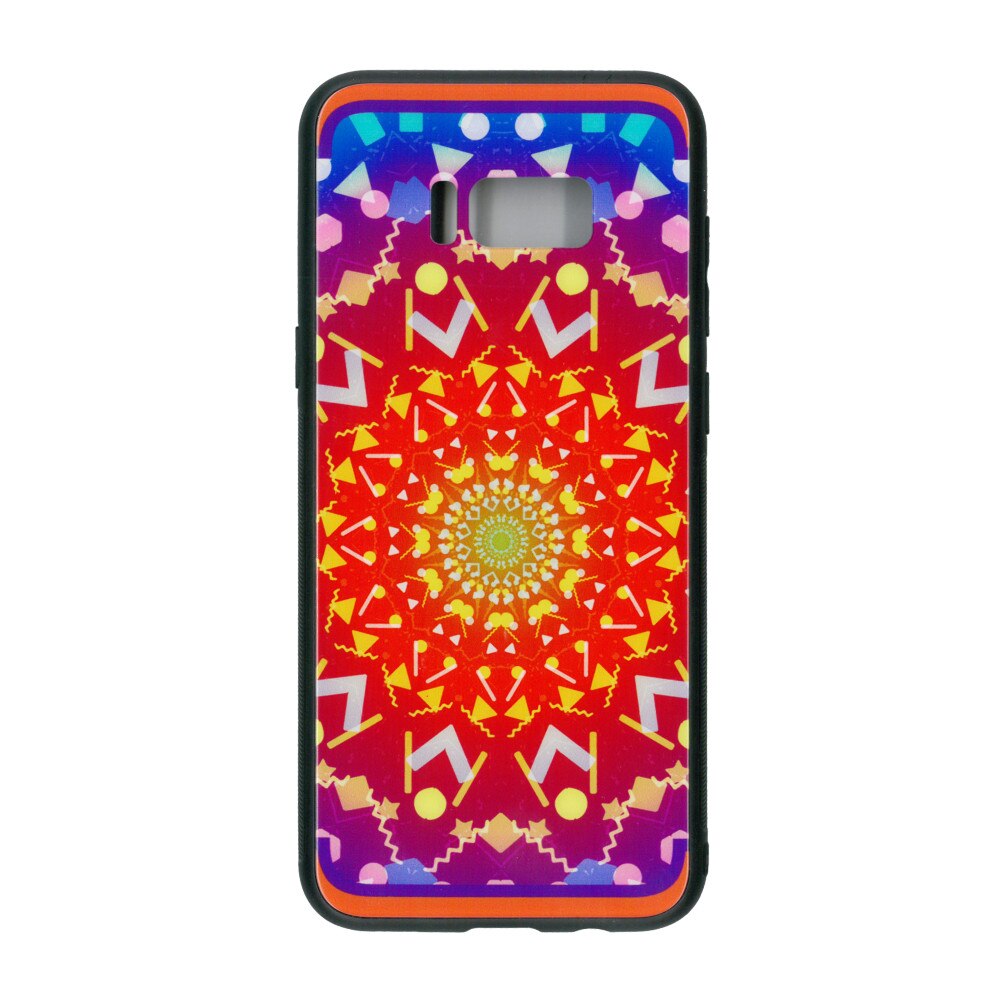 Husa de protectie cu spate de sticla EuroCELL pentru Samsung Galaxy S8 Plus, print abstract multicolor