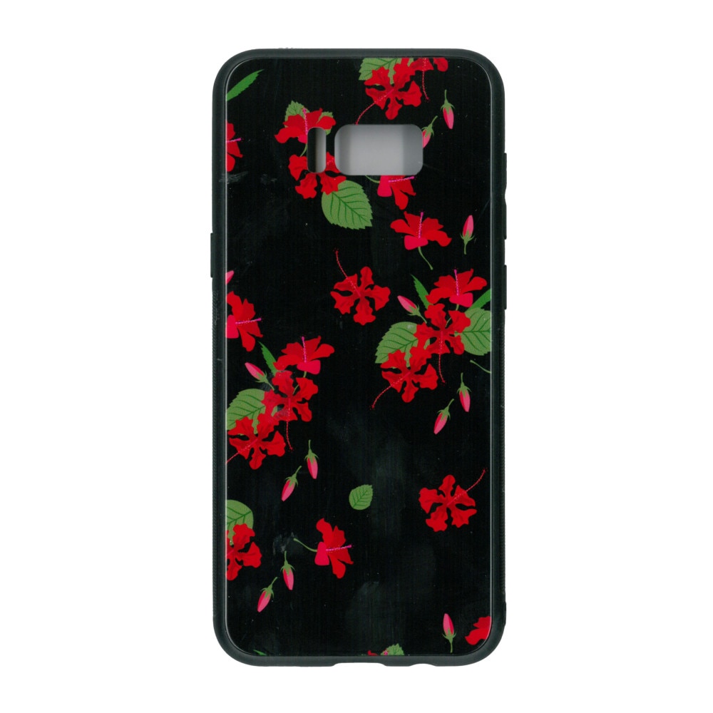Husa de protectie cu spate de sticla EuroCELL pentru Samsung Galaxy S8 Plus, print floral multicolor