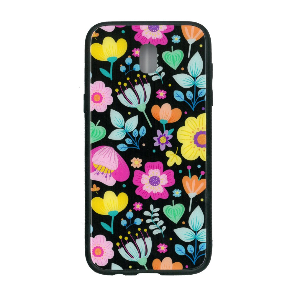 Husa de protectie cu spate de sticla EuroCELL pentru Samsung Galaxy J5 2017, print floral multicolor