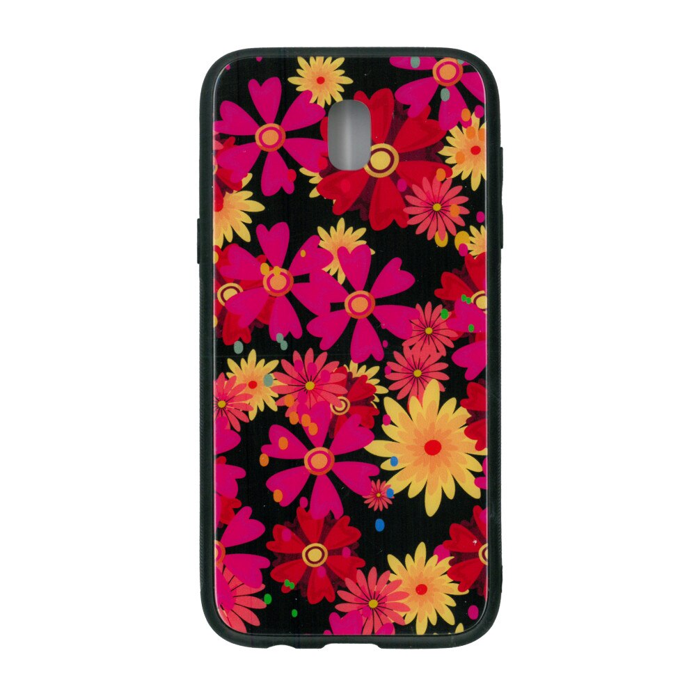 Husa de protectie cu spate de sticla EuroCELL pentru Samsung Galaxy J5 2017, print floral multicolor