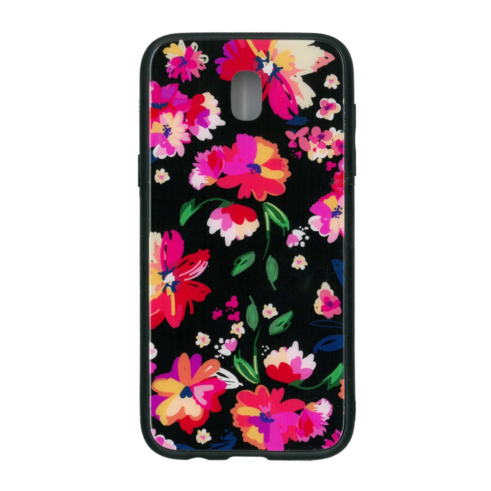 Husa de protectie cu spate de sticla EuroCELL pentru Samsung Galaxy J5 2017, print floral multicolor