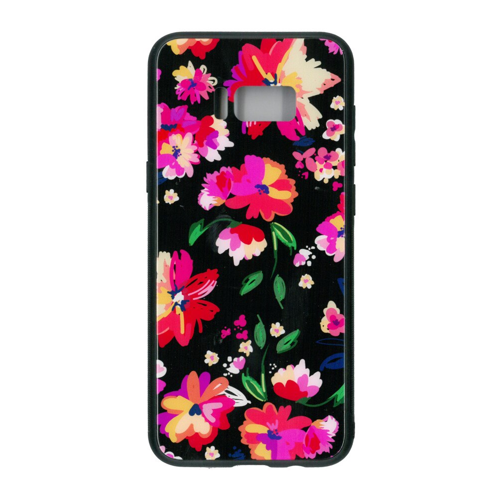 Husa de protectie cu spate de sticla EuroCELL pentru Samsung Galaxy S8 Plus, print floral multicolor