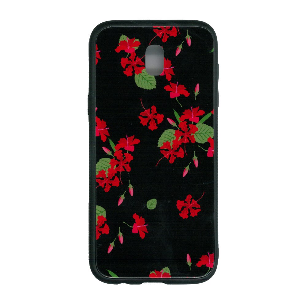 Husa de protectie cu spate de sticla EuroCELL pentru Samsung Galaxy J5 2017, print floral multicolor