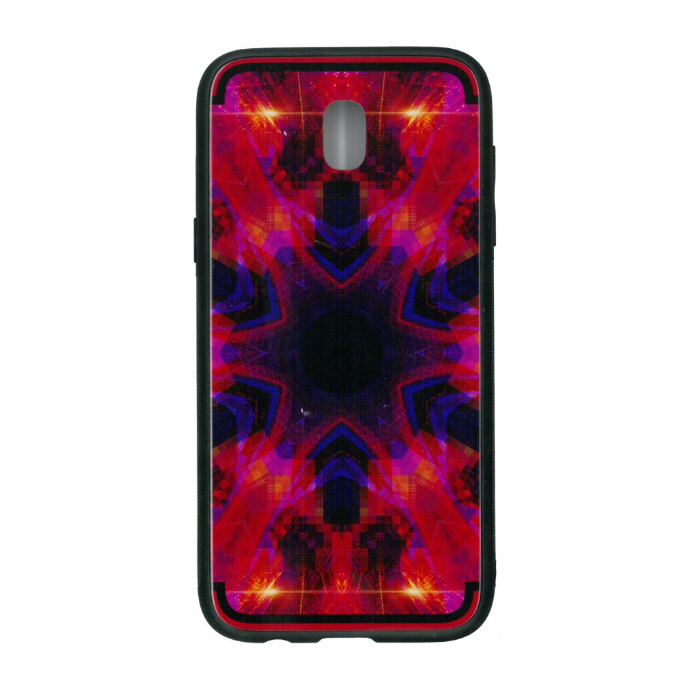 Husa de protectie cu spate de sticla EuroCELL pentru Samsung Galaxy J5 2017, print abstarct multicolor