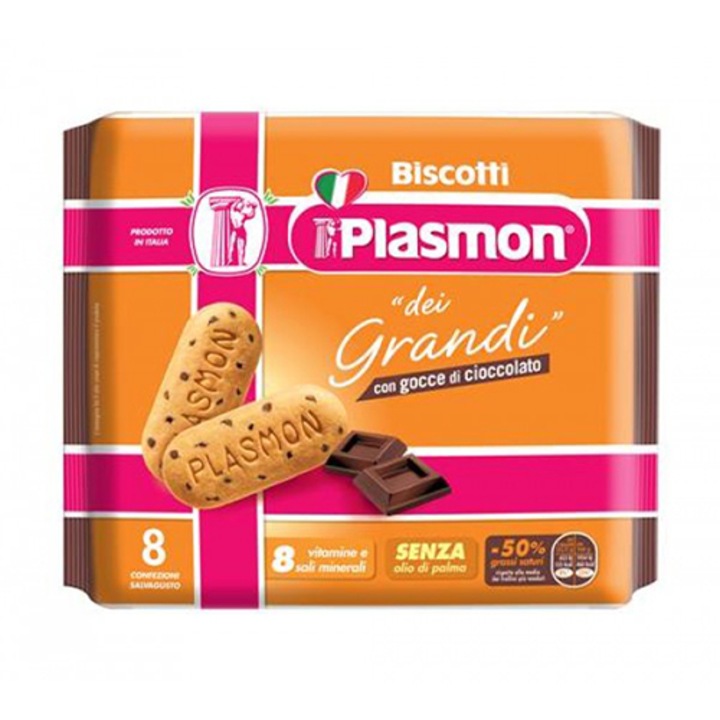 Biscuiti Plasmon cu fulgi de ciocolata, 270 g, de la un an