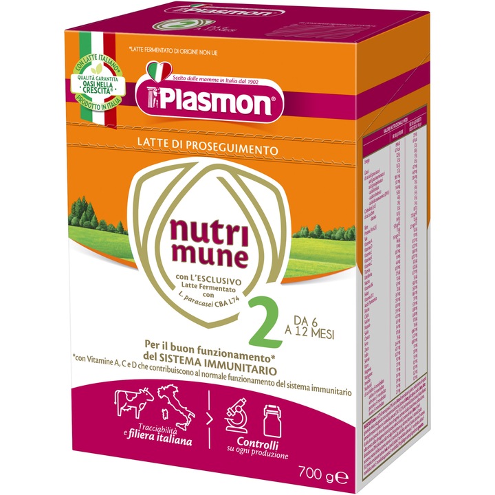 Lapte praf Plasmon Nutrimune 2, de la 6 luni, 700 g