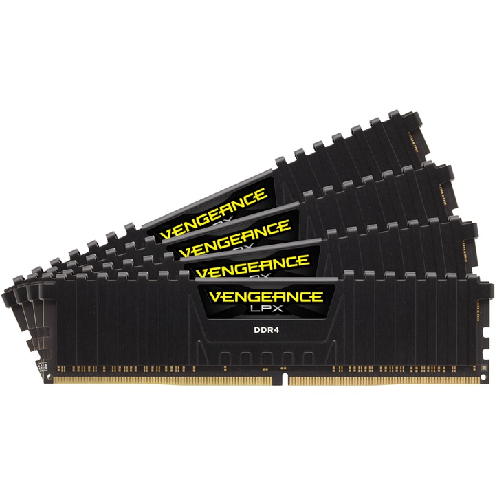 Памет Corsair Vengeance XMP 2.0 LPX black, 128GB (4x32GB), DDR4, 3200MHz, CL 16, RGB