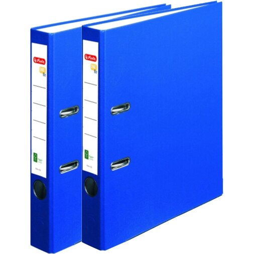 Biblioraft A4 Herlitz, FSC One File, PVC, latime 5 cm, Albastru (set/ 2 bucati)