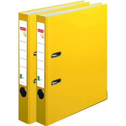 Biblioraft A4 Herlitz, FSC One File, PVC, latime 5 cm, Galben (set/ 2 bucati)