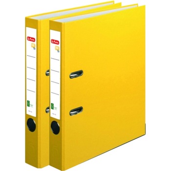 Biblioraft A4 Herlitz, FSC One File, PVC, latime 5 cm, Galben (set/ 2 bucati) Biblioraft A4 Herlitz, FSC One File, PVC, latime 5 cm, Galben (set/ 2 bucati)