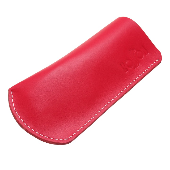 Toc/Etui Koson pentru ochelari de soare sau vedere - minimal - din piele naturala rosie
