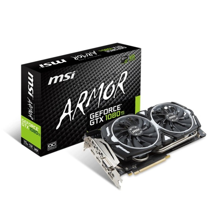 Видео карта nVidia GeForce GTX 1080 Ti OC, 11GB, MSI GTX 1080TI Armor 11G OC, PCI-E, GDDR5X, 352bit, DisplayPort, HDMI, DVI