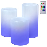 Set 3 lumanari electrice LED alb cu telecomanda , DecorCasa