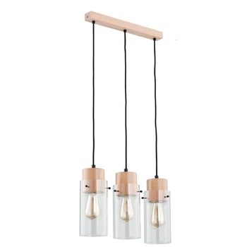 Lustra Tantum din lemn si sticla cu 3 brate E27 x max 60W Lustra Tantum din lemn si sticla cu 3 brate E27 x max 60W